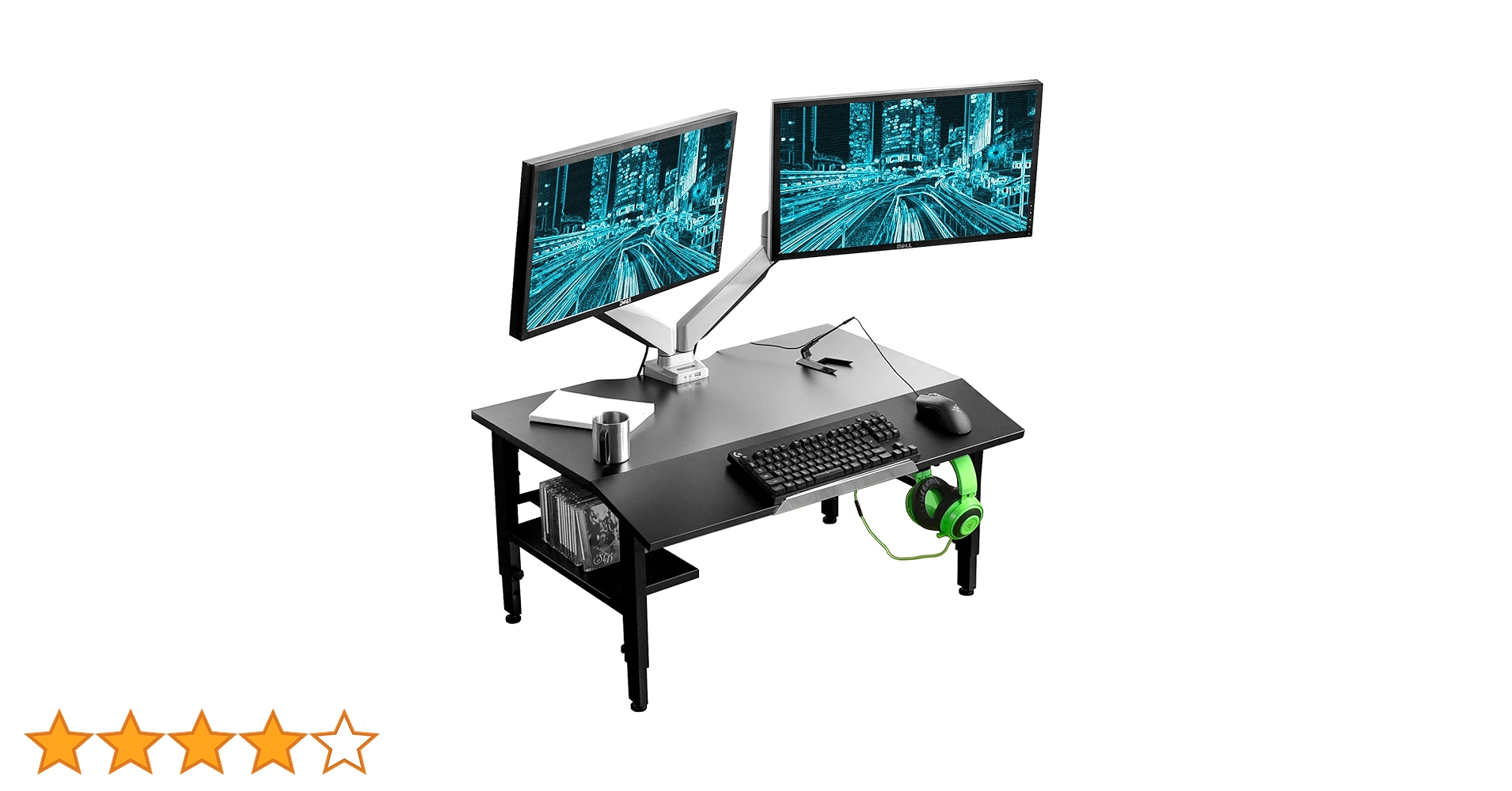 Amazon | CYBER-GROUND ゲーミングデスク 90cm ローデスク パソコン